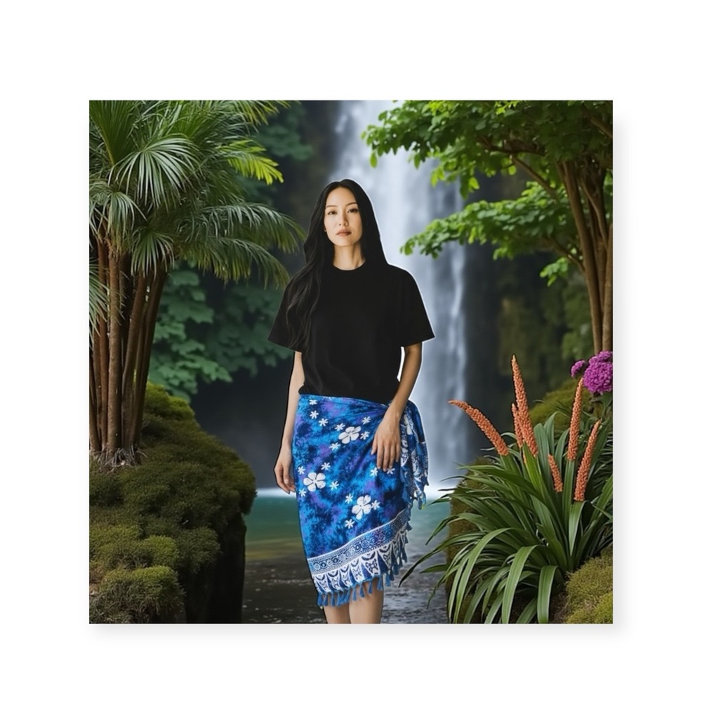 Butterfly Tie Dye Pareo Sarong ꕥ Large Scarf ꕥ Many Ways to Wear ꕥ Purple + Teal